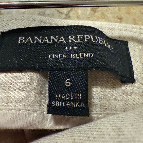 NWOT Banana Republic Factory LINEN-BLEND PALAZZO PANT6/Flax - Picture 4 of 6
